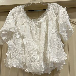 Forever That Girl Floral Appliqué Top NWOT